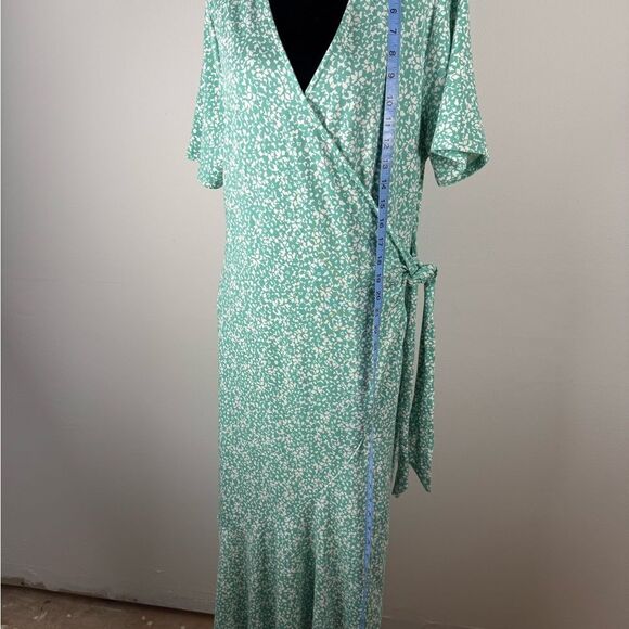 Lands' End Women’s Large Vneck Wrap Midi length Patterned Dress cotton - Picture 11 of 14